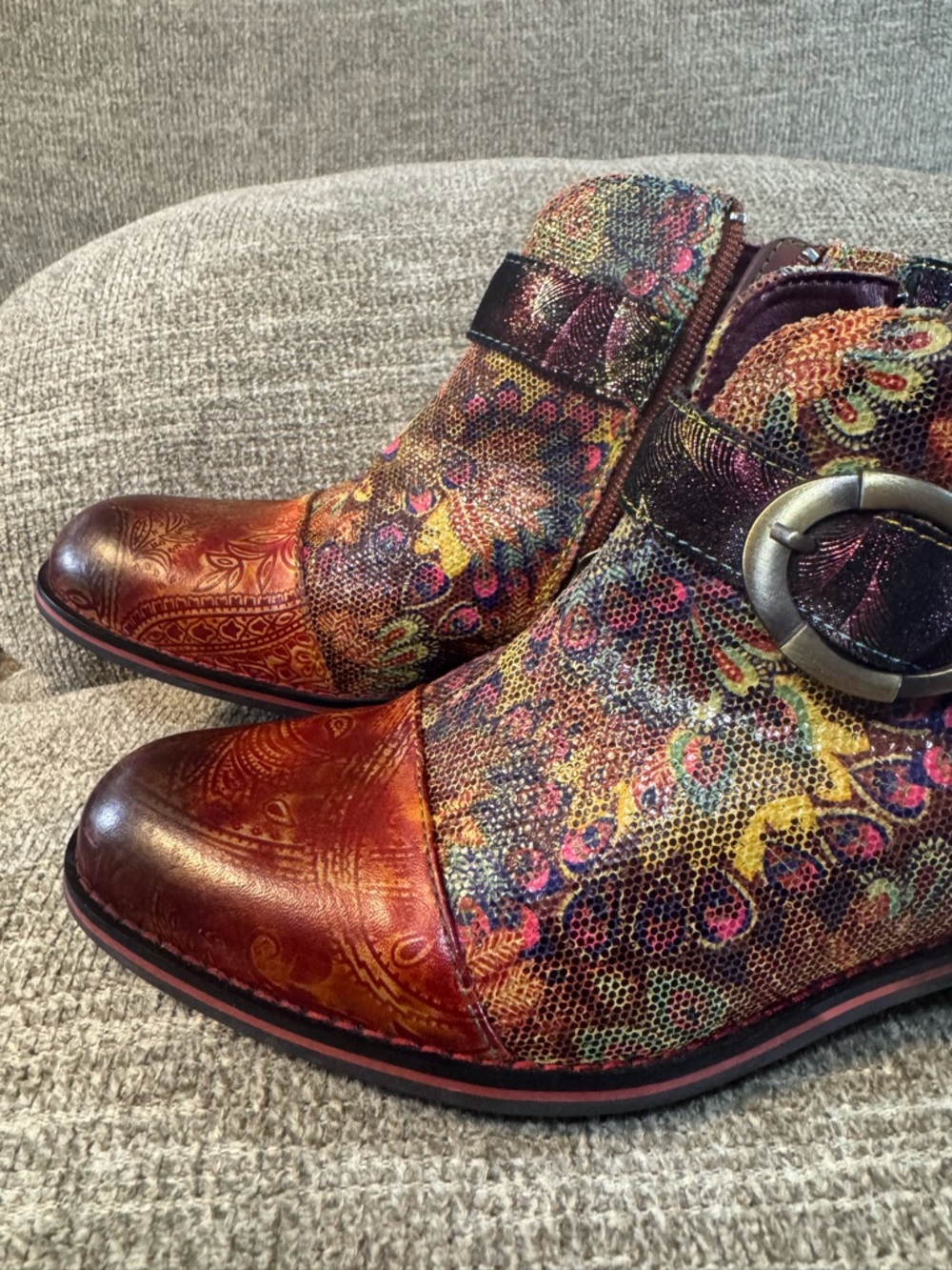 L'Artiste by Spring Step Georgiana-Scope Bootie Hand Painted Boot Size 7 NWOT - Picture 14 of 14